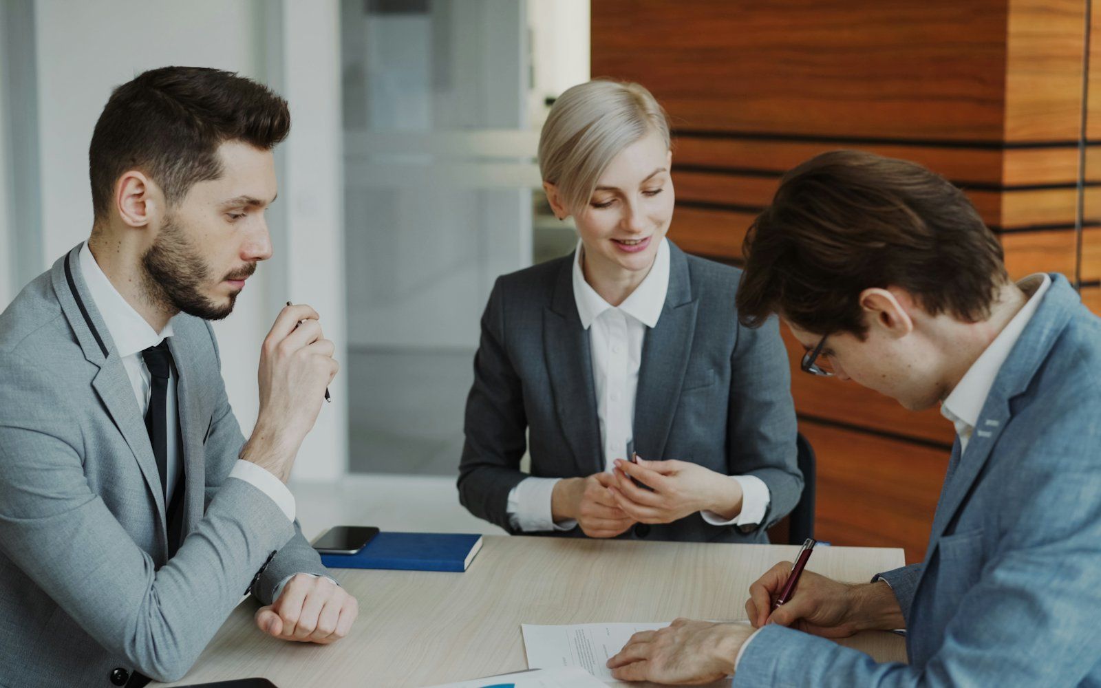 A liability claim file and documents reviewed in an office