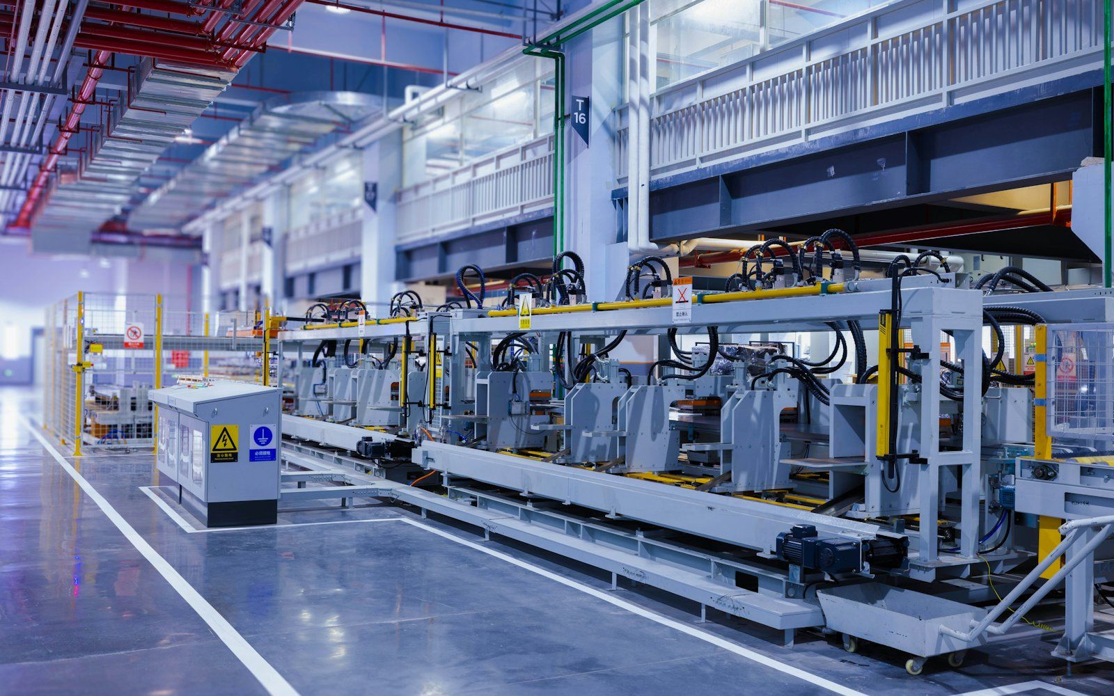 Machinery on a manufacturing factory floor